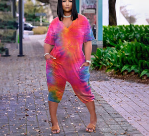 Wockesha loose Tie Dye Jumpsuit.