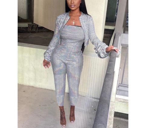 Hot Girl Coach Shiny 2pc Jumpsuit ❤️